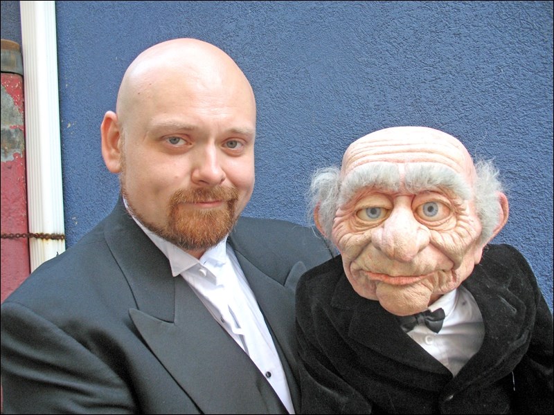 Damien James and his signature puppet used in his ventriloquism performances. Photo submitted