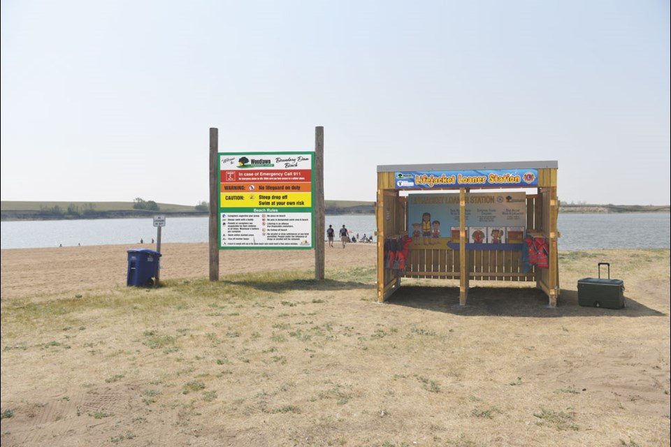 The new life jacket loaner station at Woodlawn Regional Park’s Boundary Dam beach site was officially opened Aug. 11.