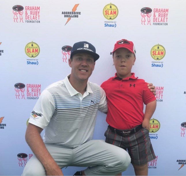 Carter Morrison hang out with pro golfer Graham Delaet at fundraiser where the proceeds will be donated to The Ronald McDonald House.