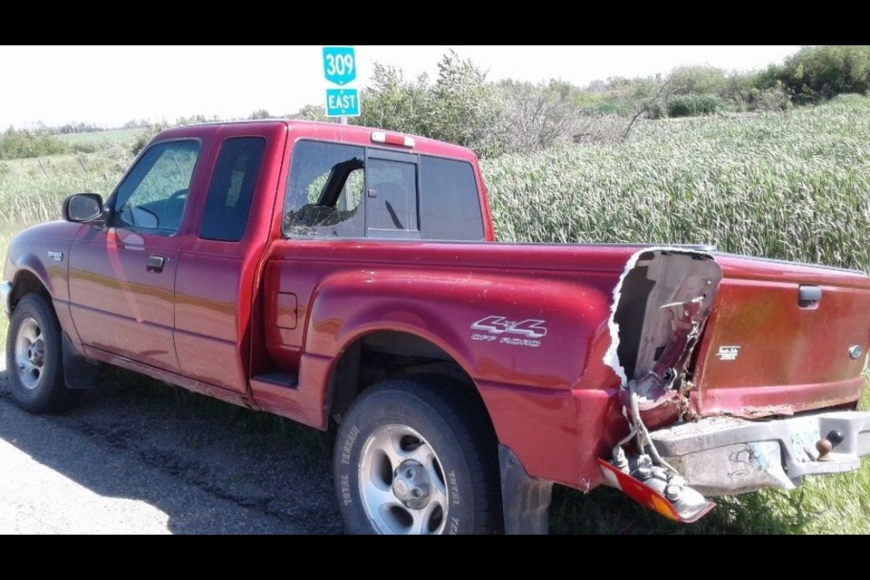 During the early morning of July 7, a 1999 Ford Ranger truck (pictured) was stolen from a residence in Canora and a hat was left behind.