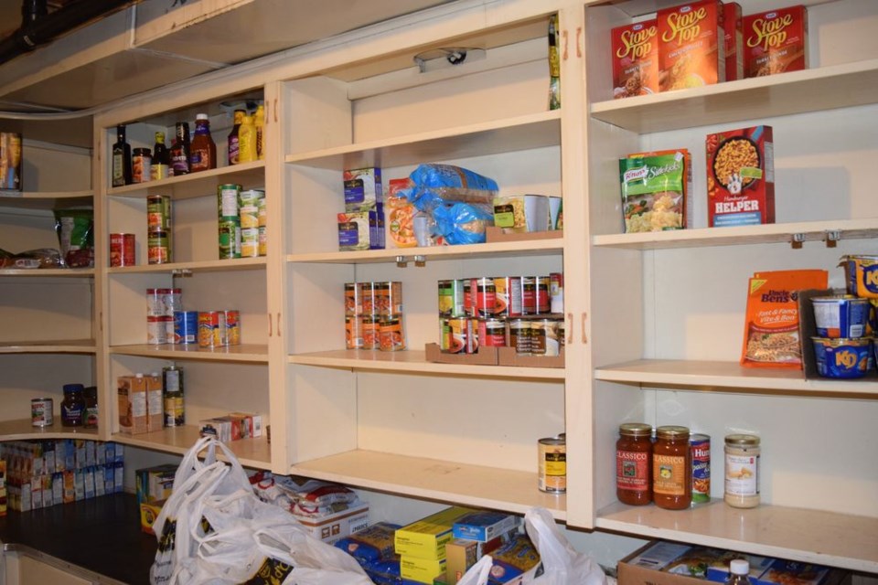 Food bank shelves