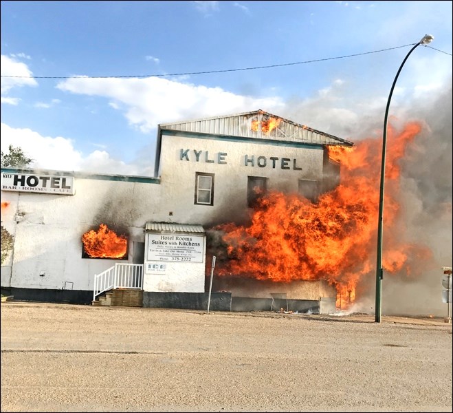 Kyle Hotel fire, May 2018. Photo courtesy of RCMP