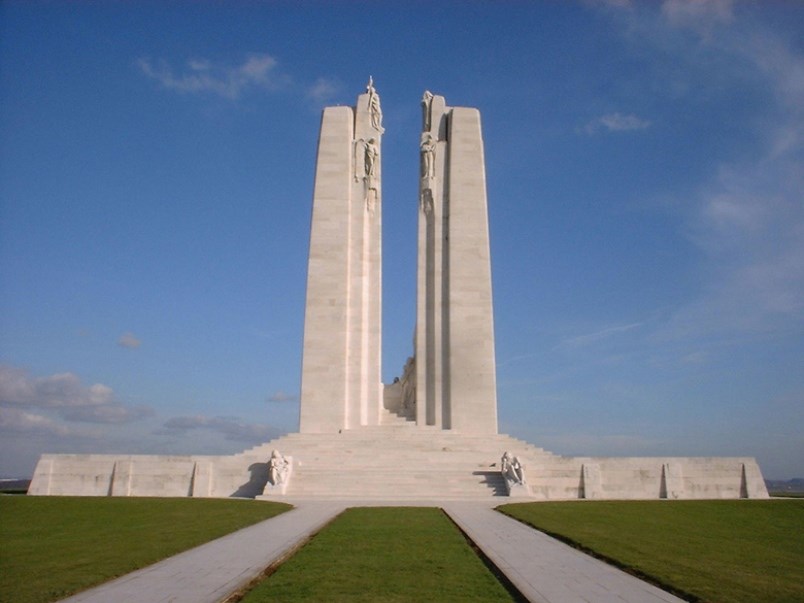 The Vimy Ridge Memorial in France. 