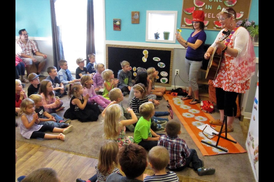 Children's entertainer Sylvia Chave got the kids up and singing with some help from Small Steps director, Melanie Gamble.