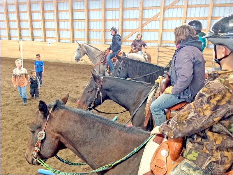 They didn’t leave the riding facility, but 12 participants in the annual Terry Fox Ride still raised $580. Photos submitted