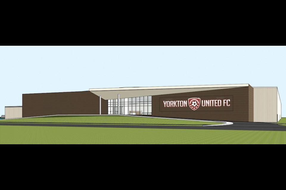 A conceptual view of a possible soccer facility for the city.