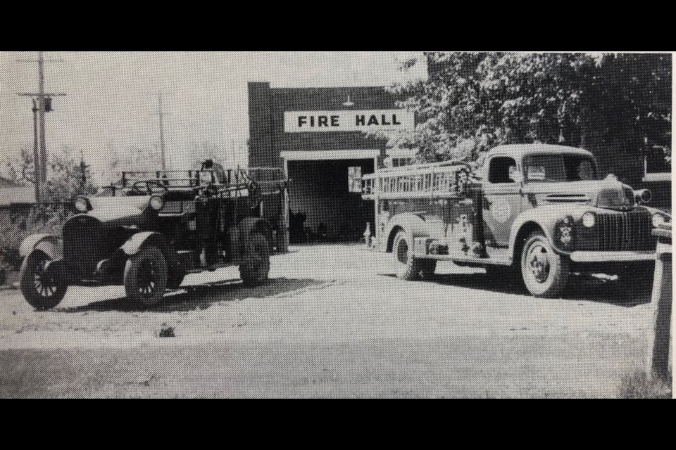This photo was taken in 1948 when a new fire truck arrived in Canora. It replaced the old hose fire truck which is believed to have been purchased shortly after Canora’s water system was installed in 1912. The older vehicle was not a pumping unit, but simply a hose carrier. Prior to it, Canora’s first fire trucks were chemical engines which were purchased in 1908.