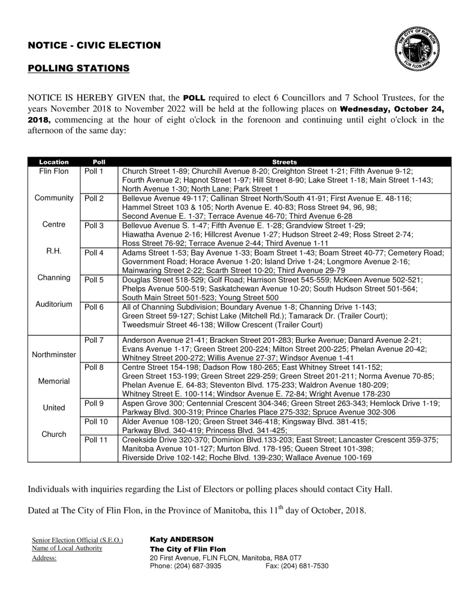 Notice of Polling Stations