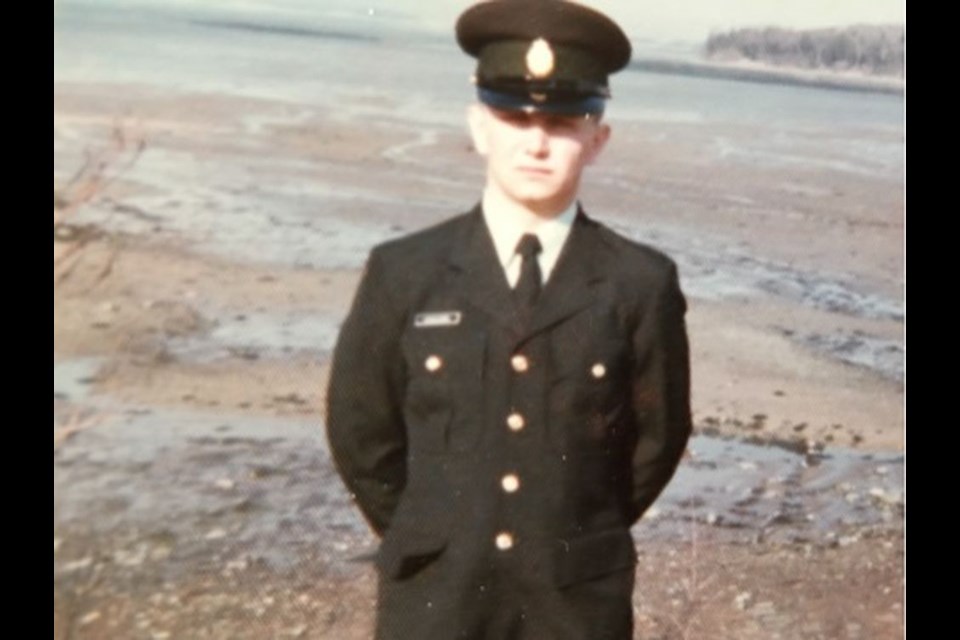 Chris Sokoloski was photographed in 1974 in Cornwallis NS where he underwent basic training for the Canadian military.