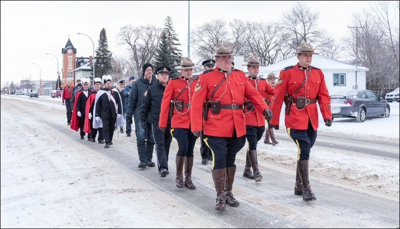 RCMP in the procession on 22nd Street.