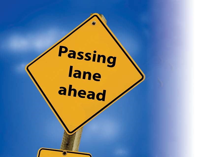 pasing lane ahead