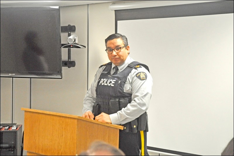 RCMP Sgt. Pernell St. Pierre speaks about the PACT program introduced last Friday. RCMP will call PACT-team members if they encounter people in mental health crisis situations, including threatening suicide. The two PACT team members who will work in the Battlefords have backgrounds in addictions and social work.