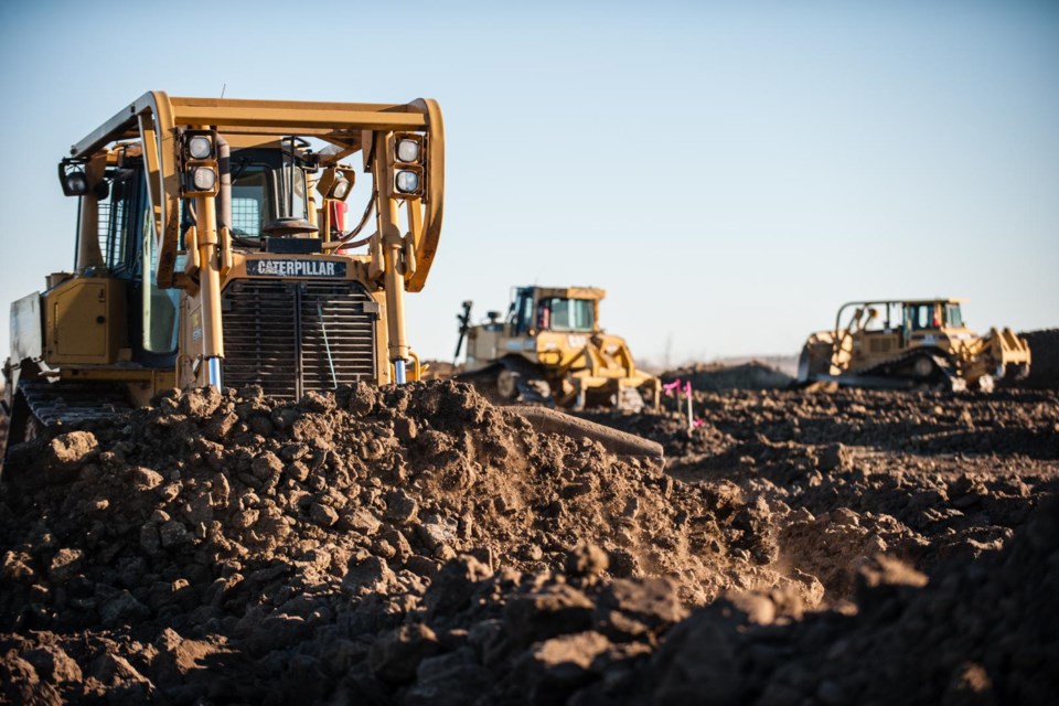 These Ironside Energy dozers could be seen building a lease near Benson last January.