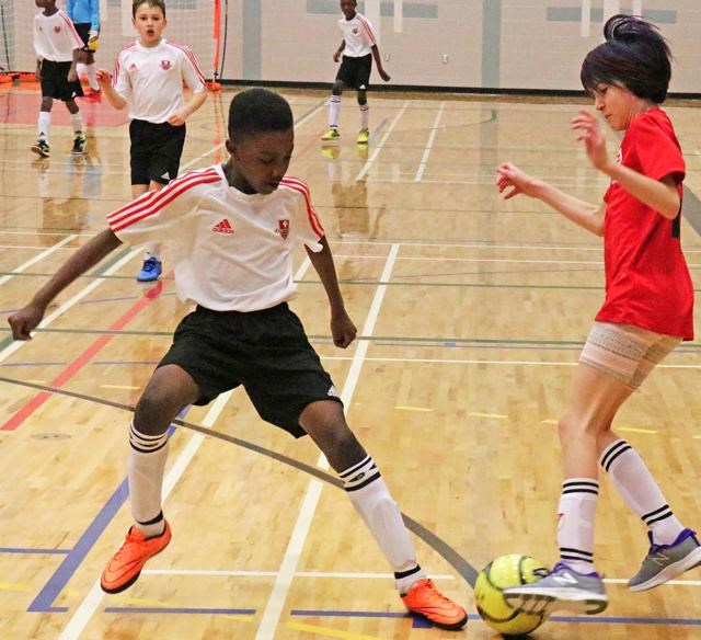 Indoor soccer exhibition