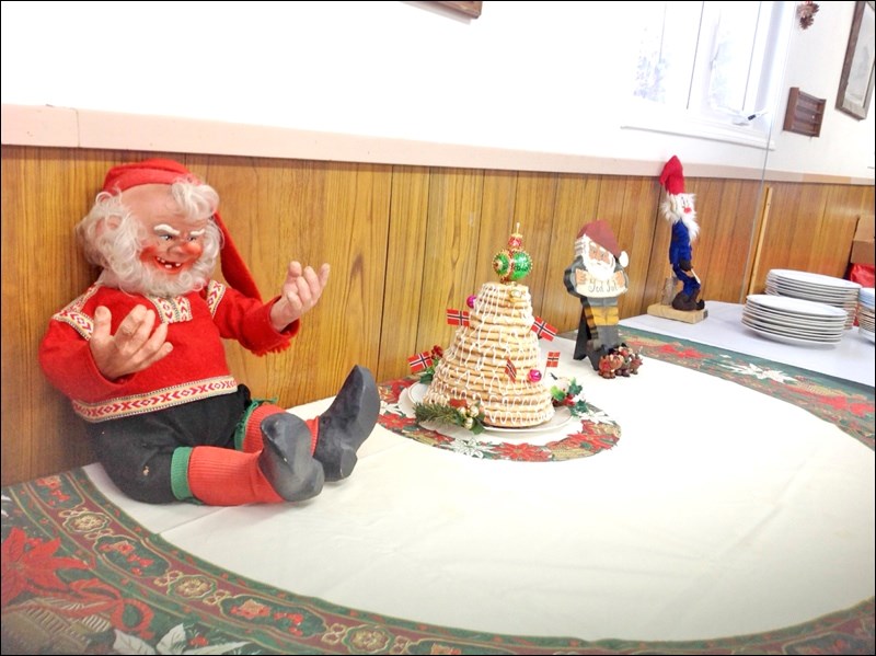 This special Norwegian Christmas cake was on display, made by Arlene Walker, Bev McCrimmon and Marion Ottas, at the Sons of Norway Christmas party. Photos submitted by Lorna Pearson