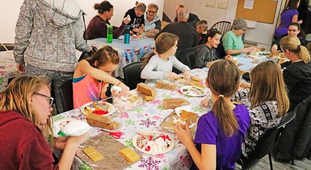 Gingerbread house-making