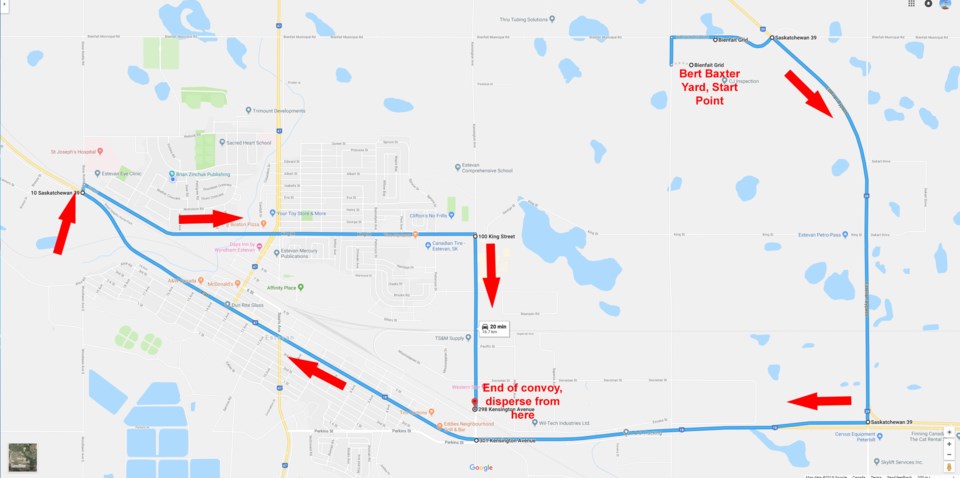 Truck convoy map