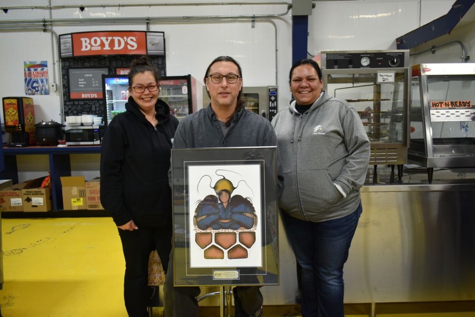 A local First Nation business, Cote Market, was recently presented the SIEF Entrepreneurial Spirit Award. From left, are: Amanda Cote, assistant manager; Gerald Marcoux, interim director of operations, and Shelly Cote, manager.