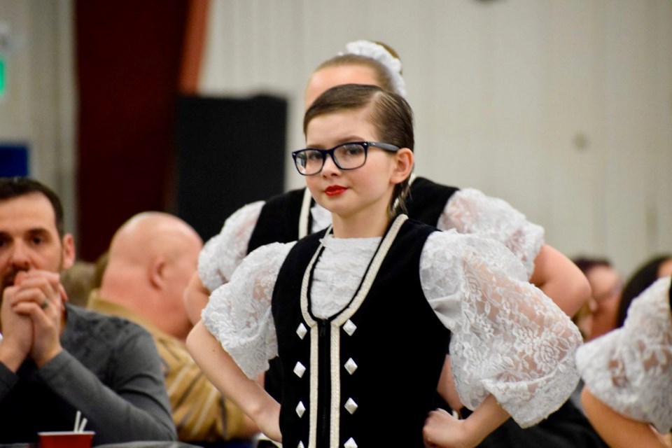 Payton Sernick performing along with other Drewitz School of Dance members at the Robbie Burns night. Photo by Anastasiia Bykhovskaia