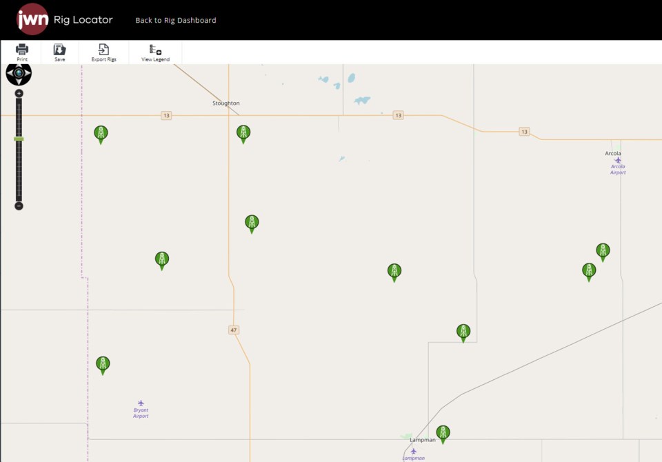 Rig locator graphic