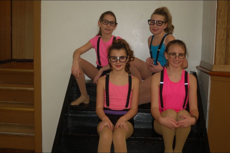 Studio Dance One dancers, from left, were: (back row) Maggie Bartel and Addison Danielson and (front), Alexis Firman and Emerson Strykowski.