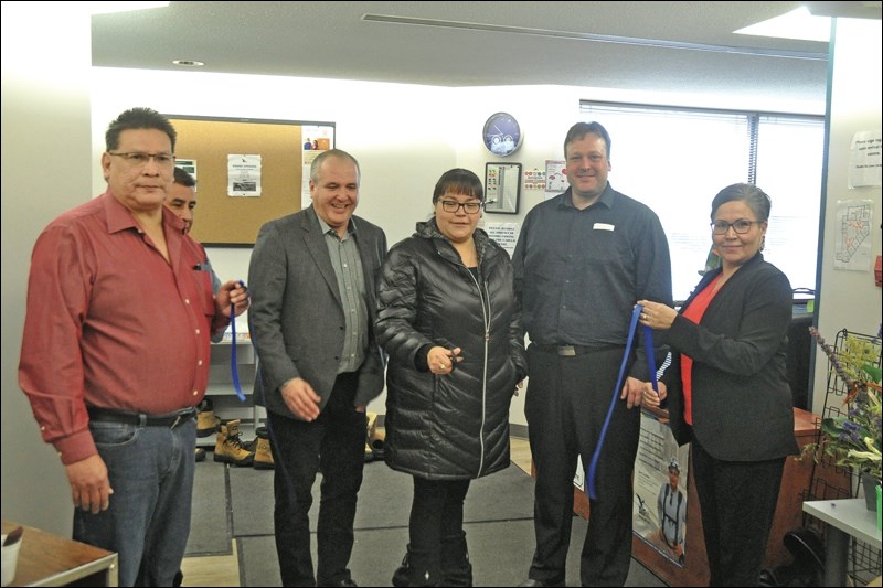 Those cutting the ribbon to mark the Saskatchewan Indian Institute of Technologies grand opening of