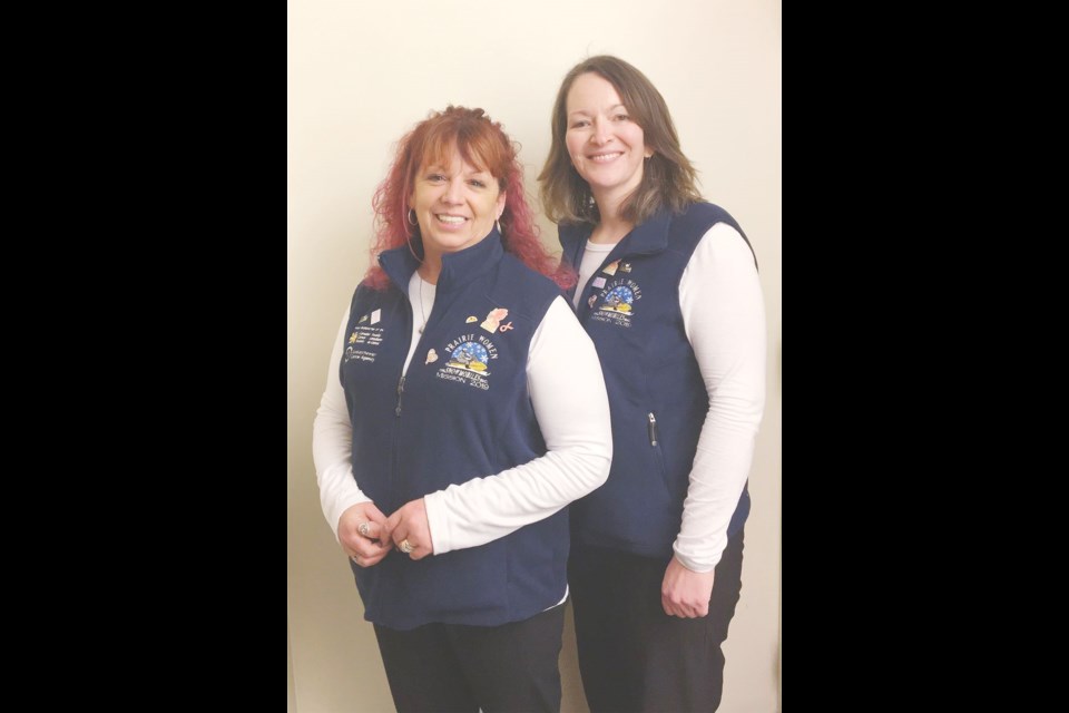 Alison Taylor, left, and Janis Stanley of Carievale are best friends who were part of the Prairie Women on Snowmobiles Mission 2019. Photo submitted