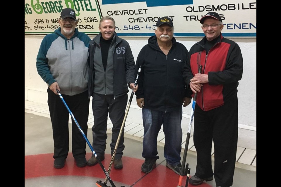 The annual Stenen Open Bonspiel was held from January 27 to February 3. The Joe Yacyshyn rink of Preeceville won the first event. Members of the Yacyshyn rink, from left, were: Don Kurlak (skip), Dale Zubko (third), Nick Bodnar (second) and Joe Yacyshyn (lead.)