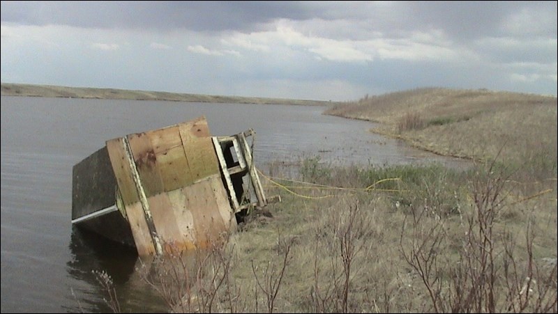 Every year, ice fishing shelters are abandoned on the ice, which can later pose a danger to boaters,