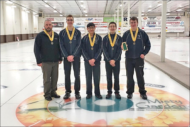 North Battleford Comprehensive High School senior boys team – Evan Reid (coach), lead Cody Somers,