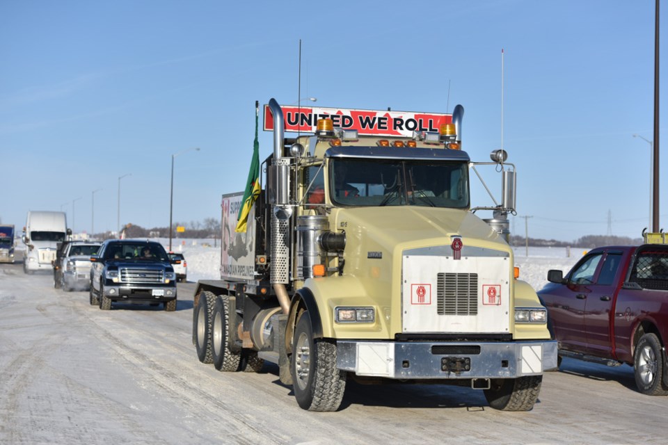 This Jerry Mainil Ltd. truck from Weyburn was parked in front of Parliament Hill's gates a month ago.