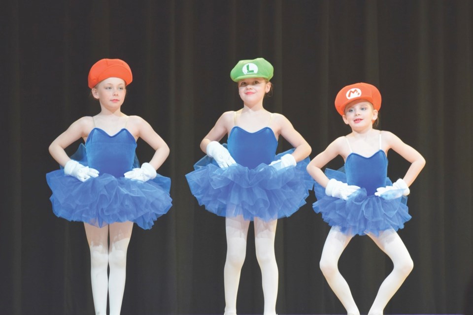 From left Ellie Packer, Kate Dalziel and Giona Fagerheim were a part of the Super Mario junior/intermediate pallet. Photo by Anastasiia Bykhovskaia