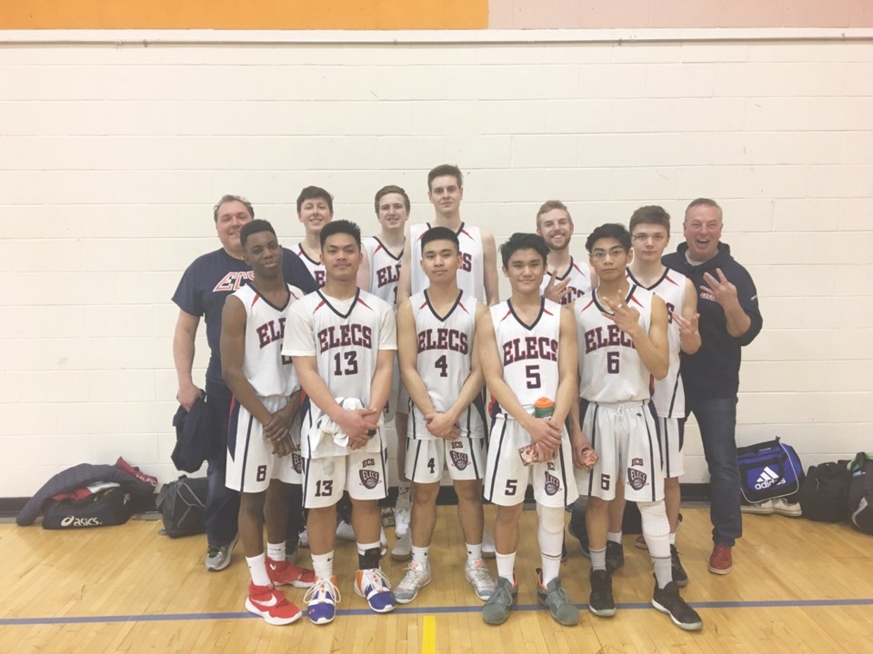 Estevan Comprehensive School Elecs senior boys basketball team