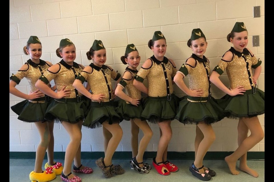 Dancers who performed a tap performance, from left, were; Emerson Strykowski, Paje Reynolds, Jenna Anaka, Maggie Bartel, Saphira Anaka, Alexis Firman and Addison Danielson.