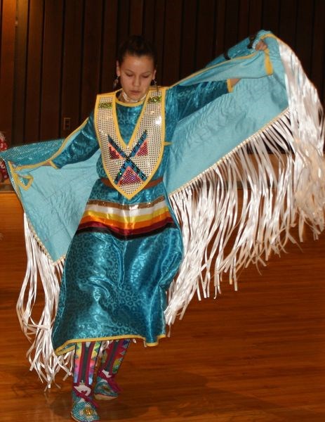 Juanita Cote, women’s fancy dancer of the Misko Pinehs Singers and Dancers, performed at the OCC Hall in Kamsack on March 5.