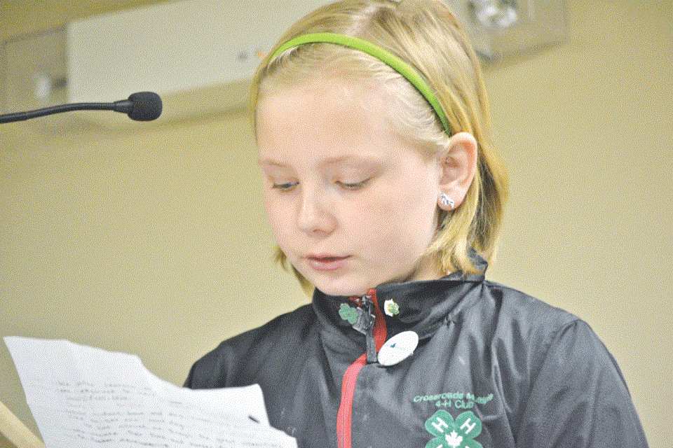 Cheyenne Lake, a junior with Crossroads Club, talked about horses.