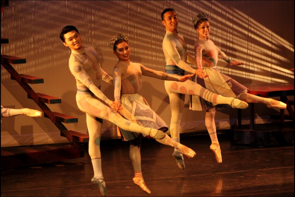 Doll dancers with Canada’s Ballet Jörgen dance a mazurka during the company’s production of Coppélia at the RH Channing Auditorium March 23. - PHOTO BY ERIC WESTHAVER