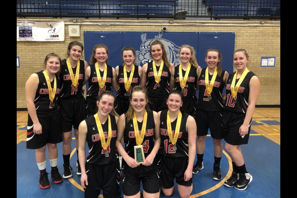 The CCS (Canora Composite School) senior girls basketball team members got together for a photo after earning silver medals at HOOPLA 2019 in Saskatoon on March 23. From left, were: (back row) Emma Mykytyshyn, Emily Owchar, Jordelle Lewchuk, Megan Barteski, Rebekah Thomas, Ashley Stusek, Ally Sleeva and Saryn Leson, and (front) Gill Gulka, Mackenzie Gulka and Felicity Mydonick.