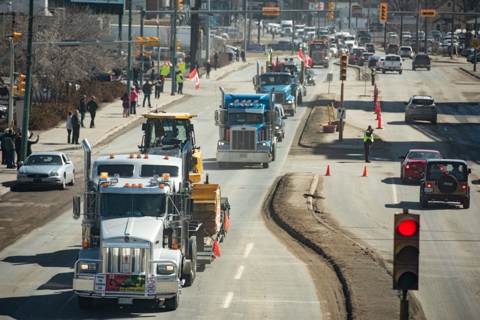 Regina police and convoy