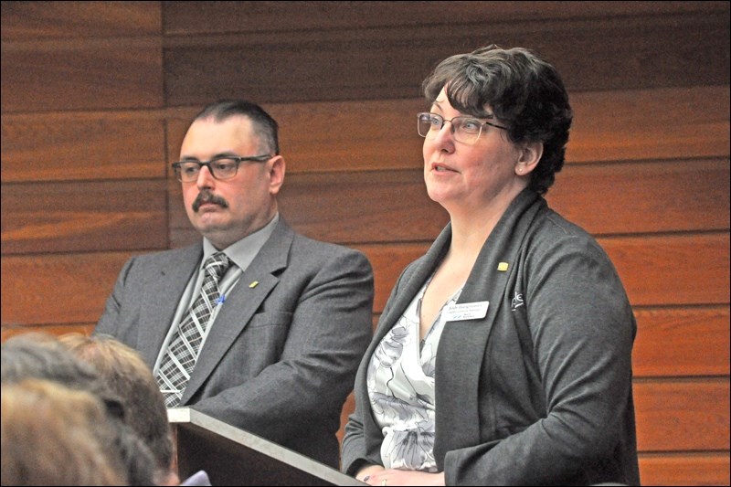Seton Winterholt and Jodi Hargreaves from the City of North Battleford’s Leisure Services department