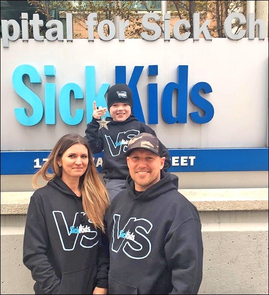 Dane and Jennifer Starycki with their son Nate, who is waiting for an intestinal and liver transplan