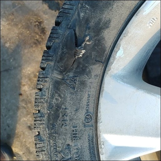 damaged tire
