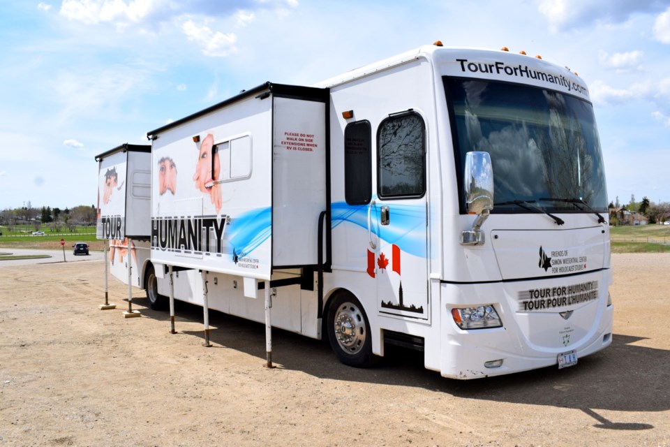 The white Tour for Humanity Ontario bus could be spotted in Estevan and Weyburn this week.