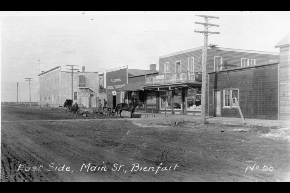 The Bienfait Hotel as it used to be on Main Street in Bienfait.