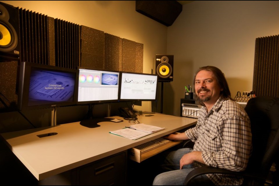 Seen here in his busy edit suite in Regina, Cary Ciesielski, formerly of Canora, was nominated for an award at the upcoming Yorkton Film Festival, to be held from May 23 to 26.