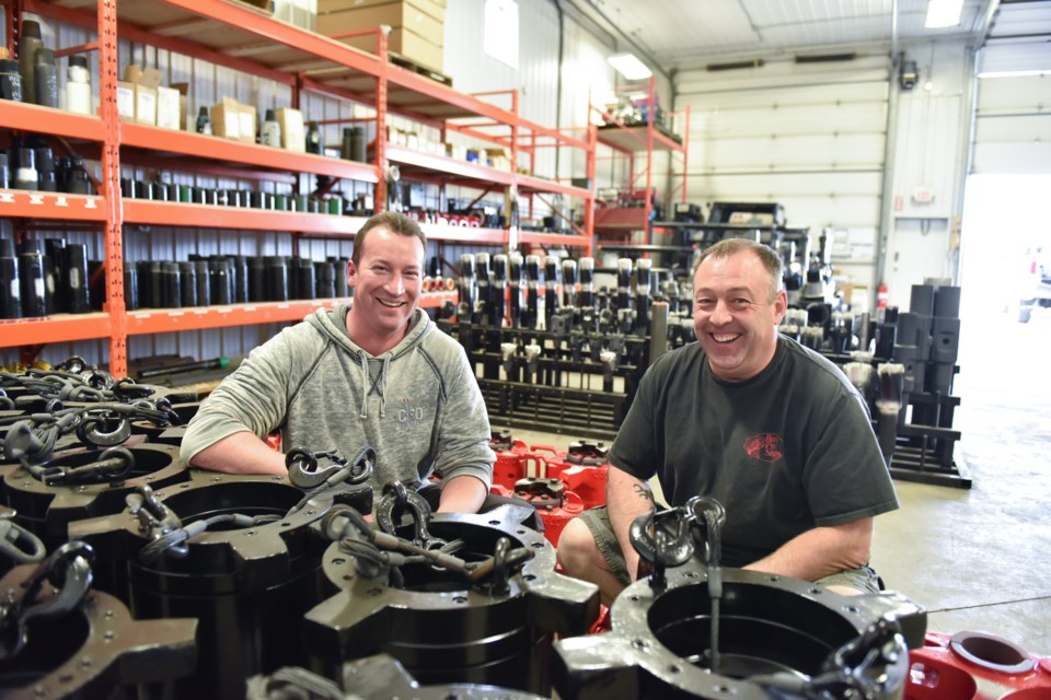 Darcy Carter, left, and Greg Fortune are strong believers in having sufficient inventory on hand at CFO Rentals.