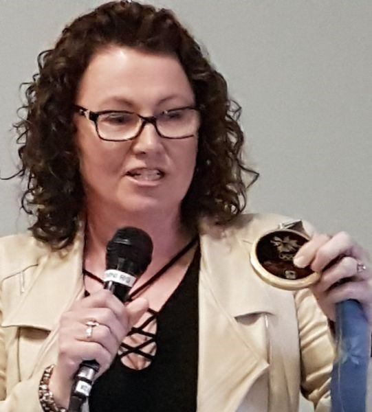 Joan McCusker, Olympic Gold Medallist for curling in Nagano in 1998, and a member of the Madge Lake community, was the guest speaker at Ladies Night Out.