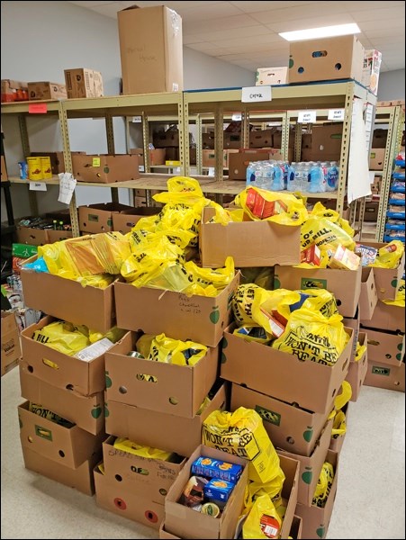 The results of a food drive last week. Photo submitted