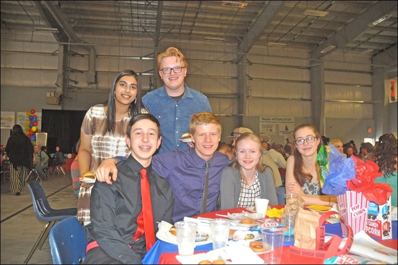 A number of students attended Living Sky School Division’s Student Hall of Fame awards ceremony on Thursday, including (standing) Sarah Shaban, Ted Policha, (seated) Dante Bacchetto, Keegan Isaac, Kylie Cooke and Aliya Cooke.