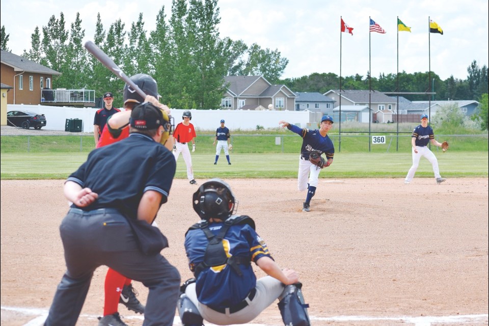Levi Cooley pitched for the bantam Brewers against Melville.